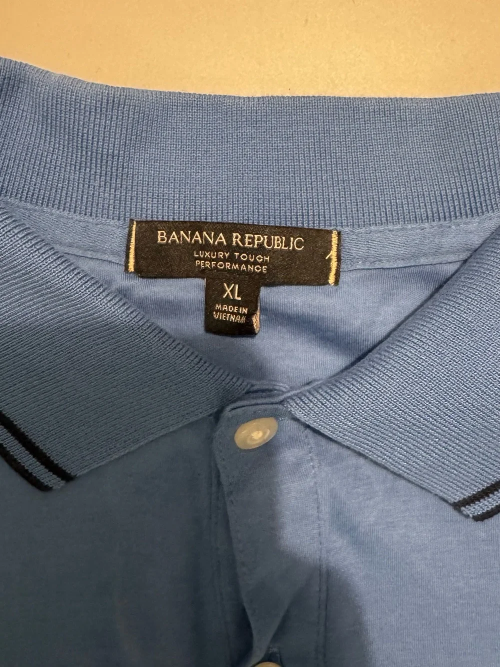 Banana Republic Blue Polo with Black Trim